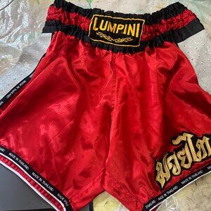 Lumpini Red Gray Muay Thai Shorts Size XL